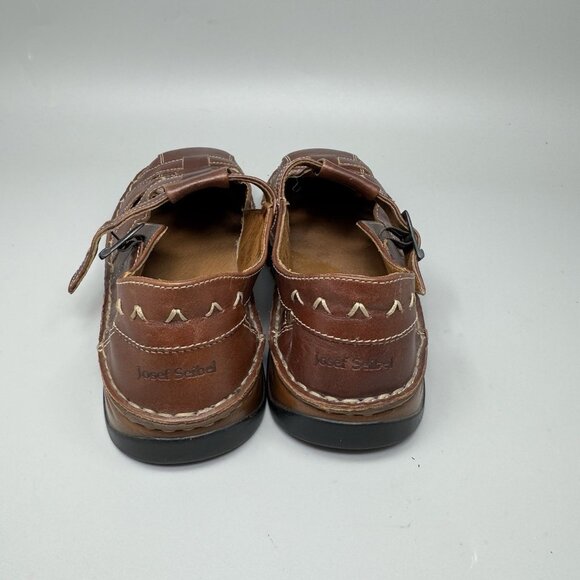 Josef Seibel  Brown Leather Fisherman Sandals Clogs Womens Size 6.5US - Picture 6 of 8